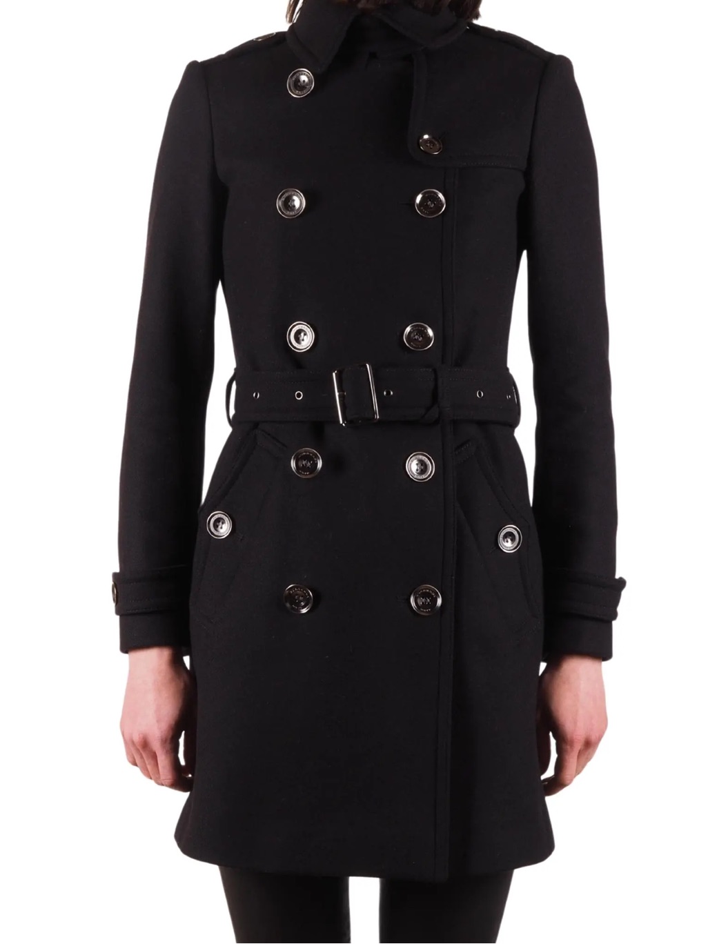 Authentic Burberry Brit Double Breasted Wool/Cashmere Trench Belted Jacket - Euc